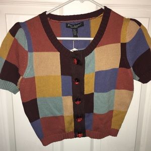 nwt m betsey johnson cropped sweater