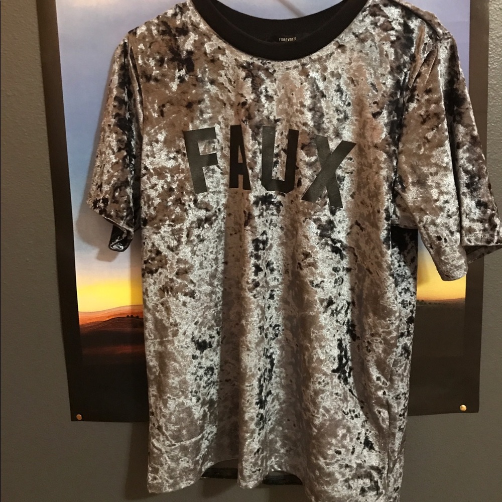 Crushed velvet T shirt