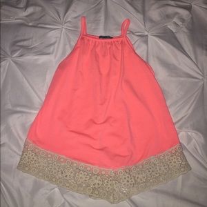 Charlotte Russe Coral Lace Tank Top
