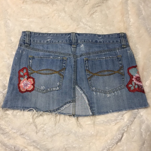 Embroidered Denim Mini Skirt - Picture 2 of 5
