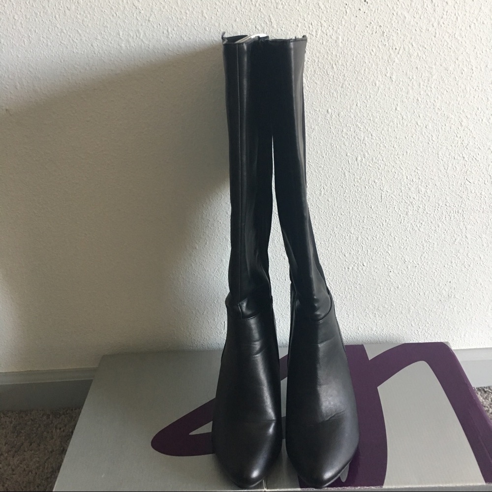 Lane Bryant tall black boots heels size 9
