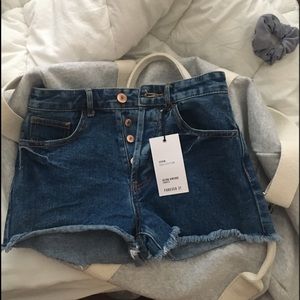 Denim High Waisted Shorts