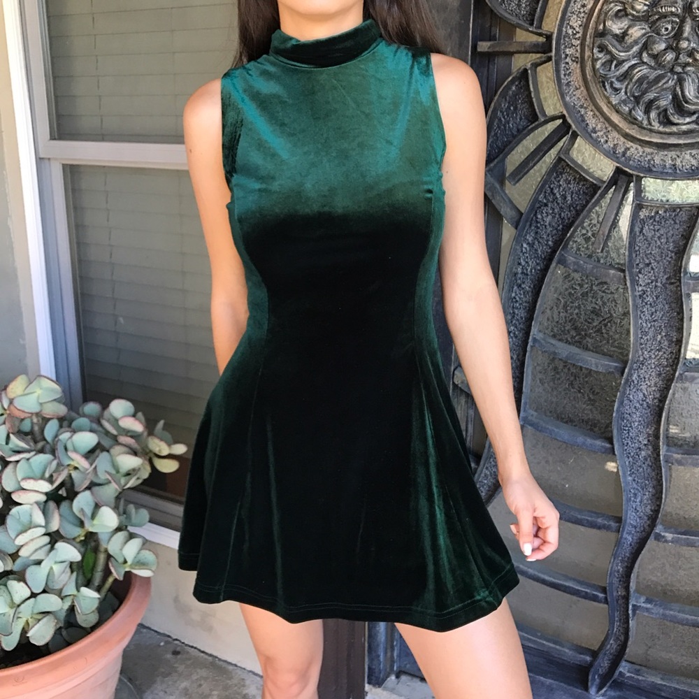 Green Velvet Dress