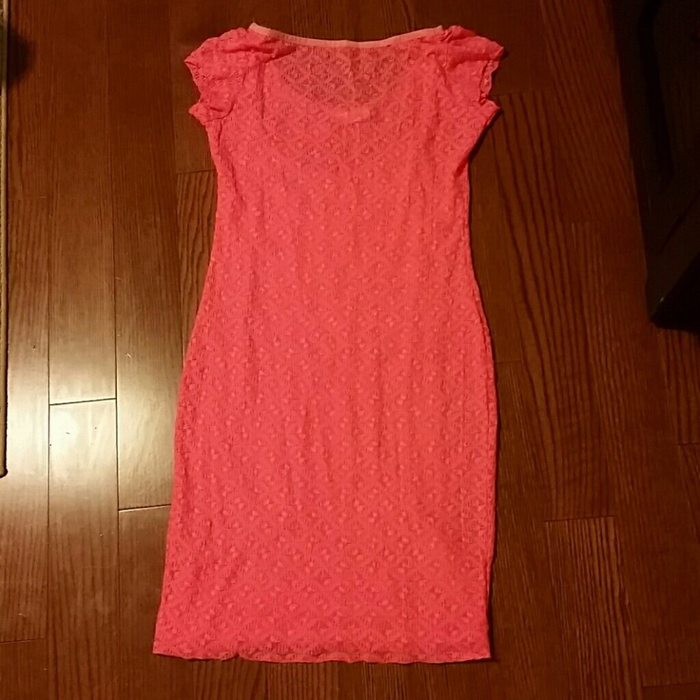 Pink/ Coral Mesh Dress