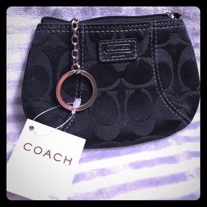 COACH black signature mini change purse. NEW!