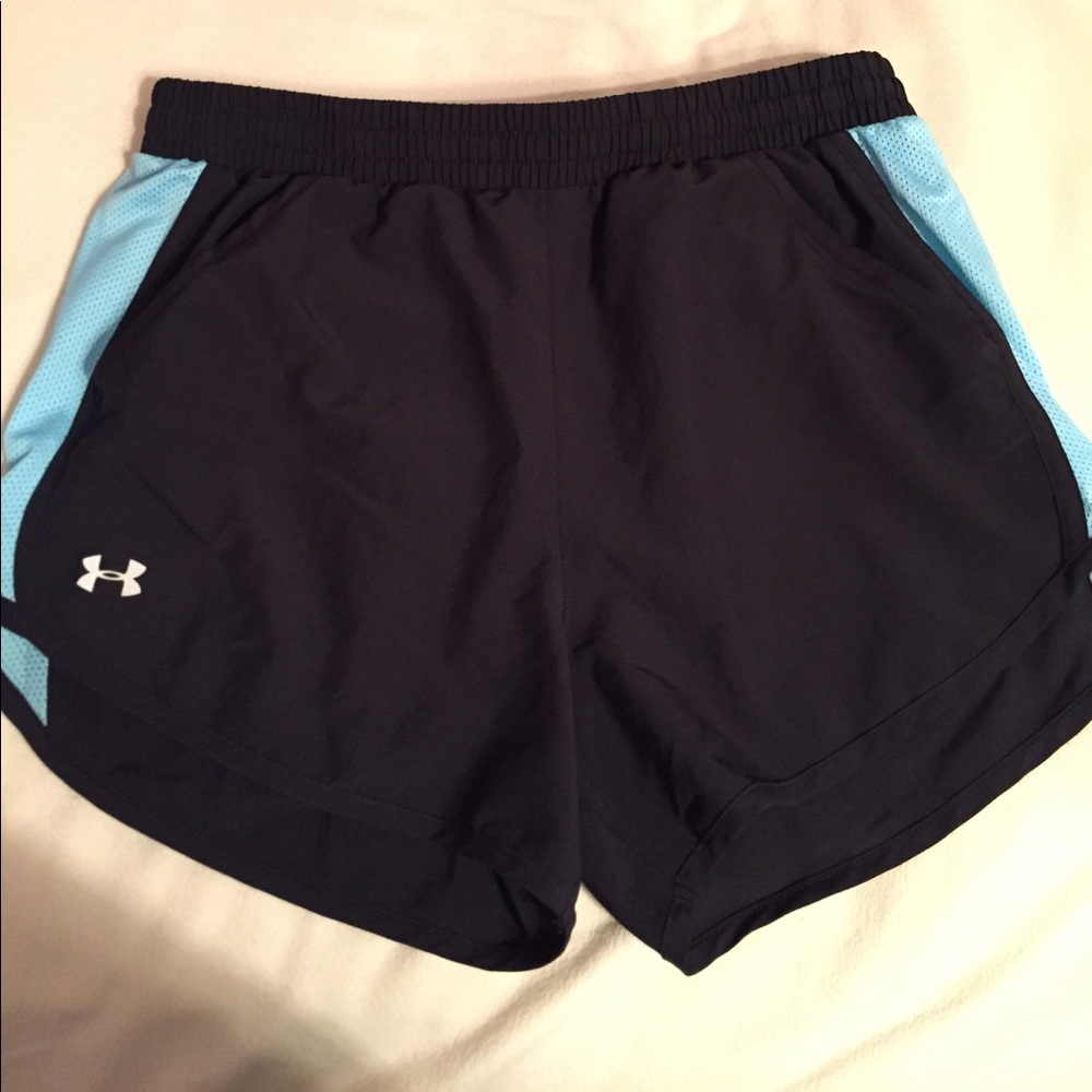Black and blue Under Armour running shorts