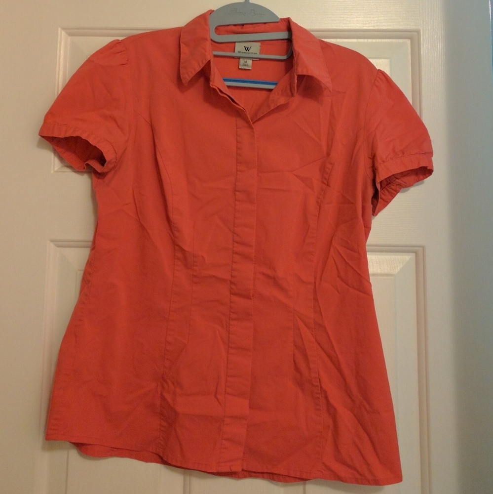 Worthington stretch short sleeve button down shirt