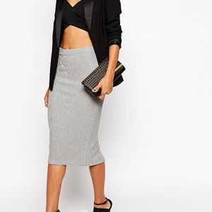 ASOS Midi Pencil Skirt in Heavy Rib