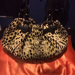 Juicy Couture leopard print hobo handbag