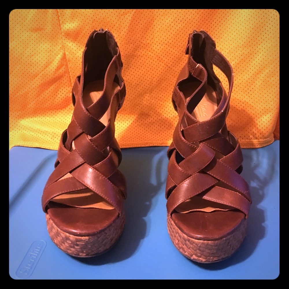 Brown Woven Wedges