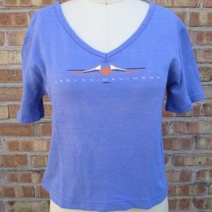 Vintage Harley Davidson Top Chicago 90s small blue