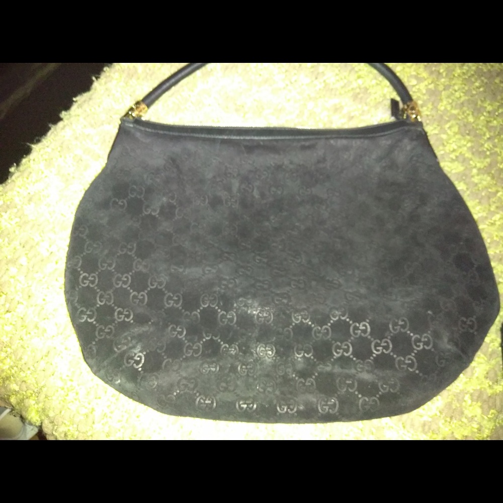 Gucci suede shoulder bag
