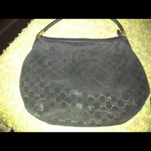 Gucci suede shoulder bag