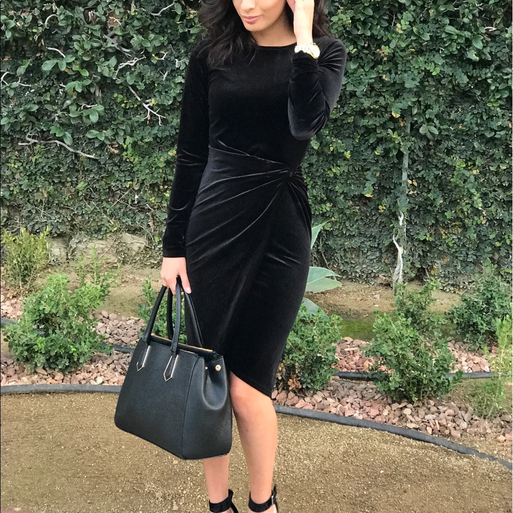 H&M velvet black dress