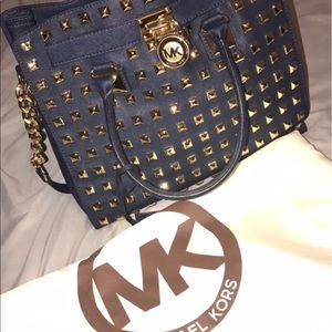 MichaeKors Hamilton Studded Safiano Large Tote