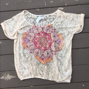 Maurice's plus size Lace cream top