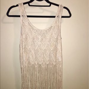 Gold fringe shimmer tank