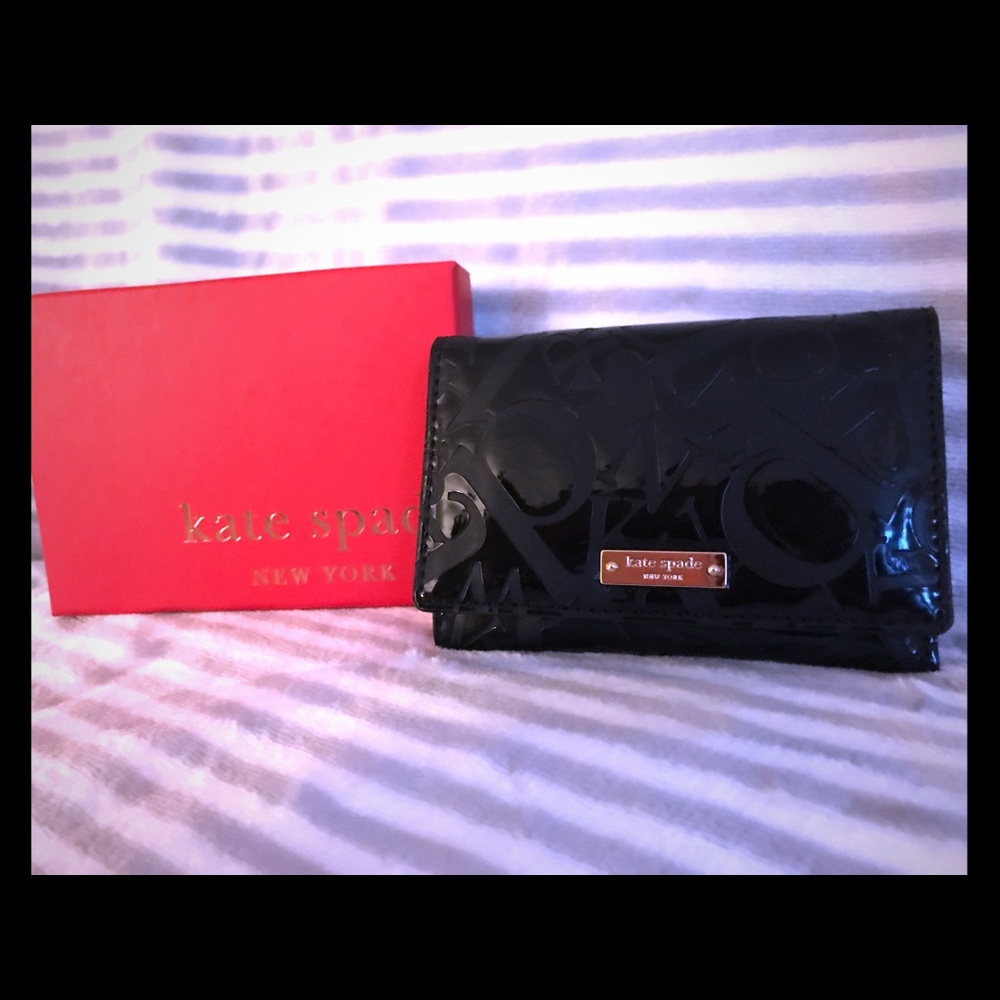 kate spade Black Patent Darla Wallet - NEW!