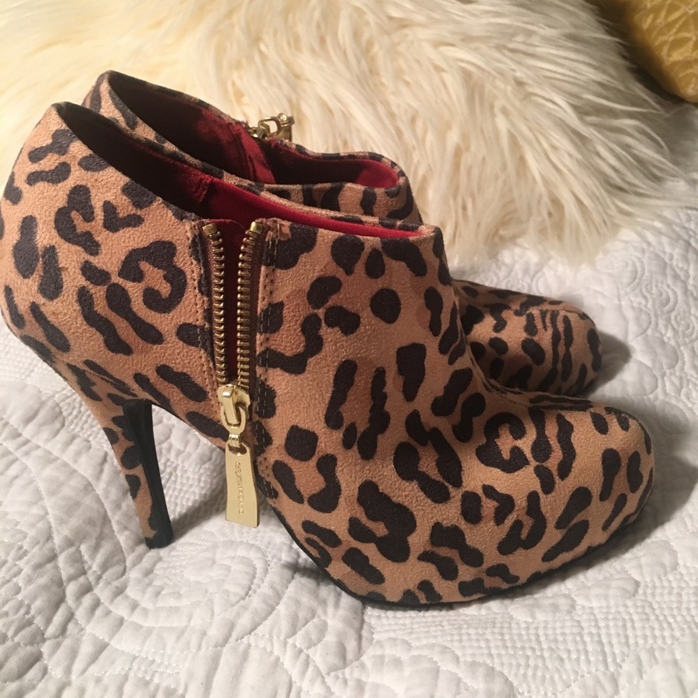 Christian Siriano Foe Leopard Print Ankle Boot