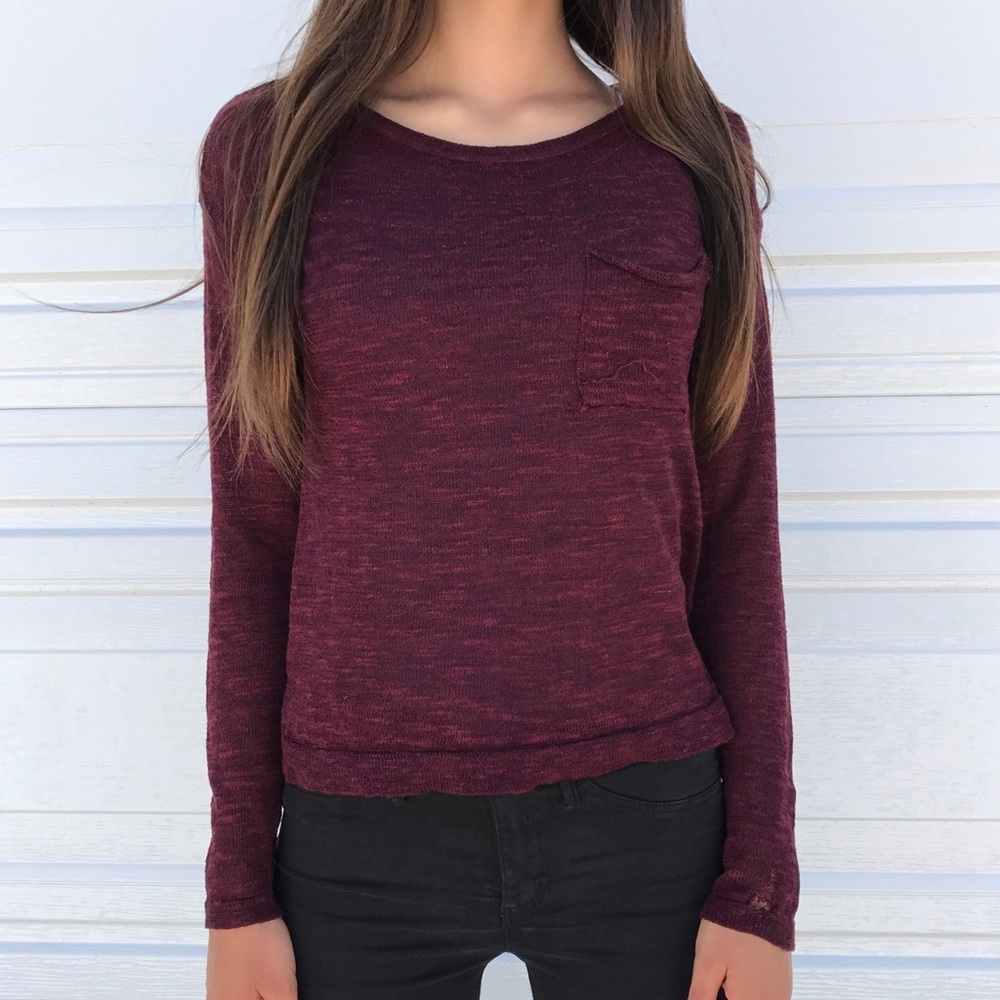 Maroon Long Sleeve Top