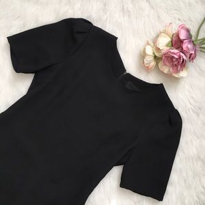 Arrogant Cat 💀 Black/White Cap Sleeve Blouse SZ M