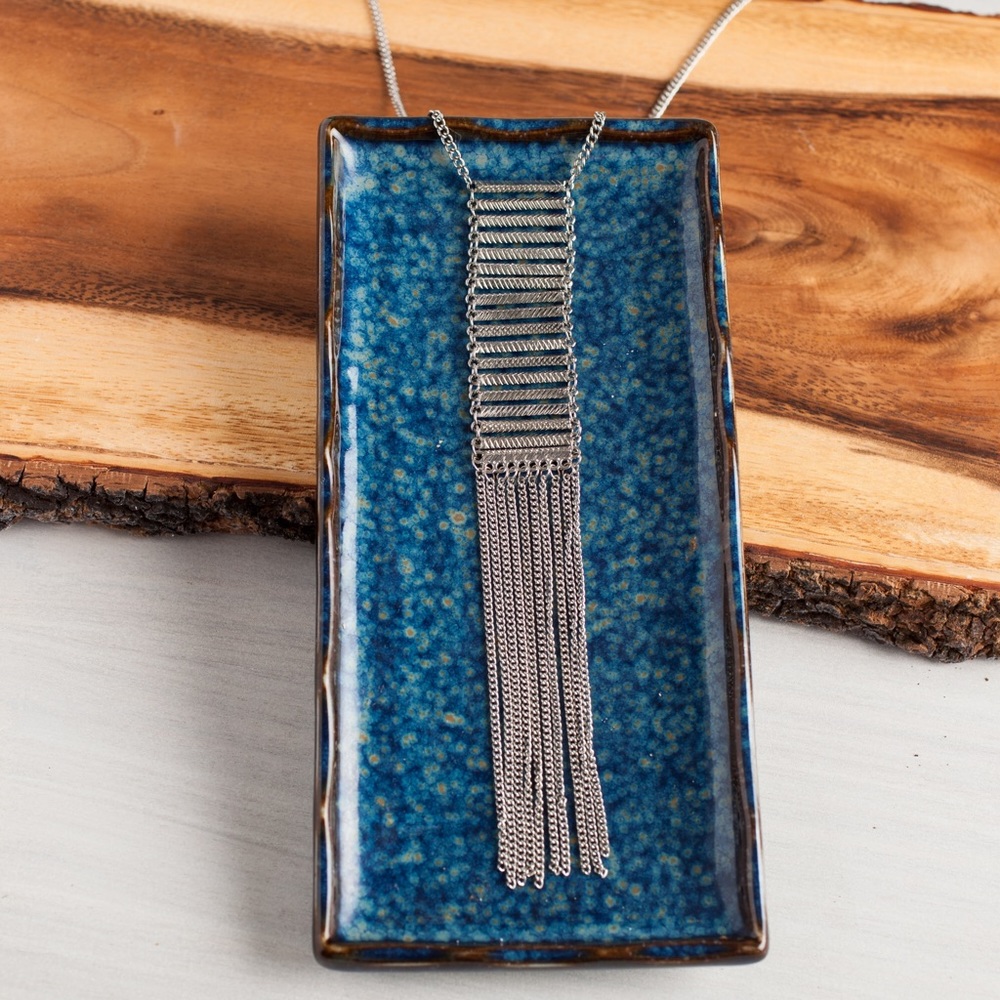 Long Fringe Bar Necklace