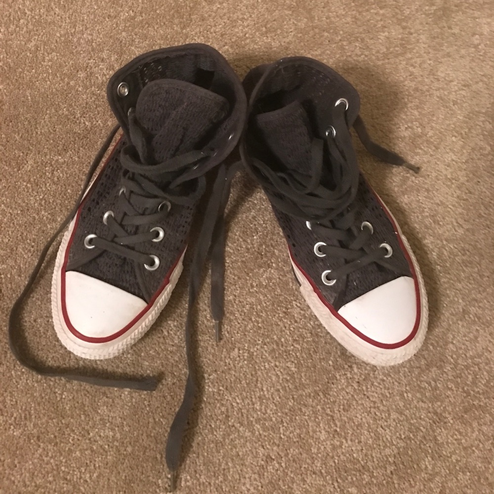 Grey Mesh High Top Converse