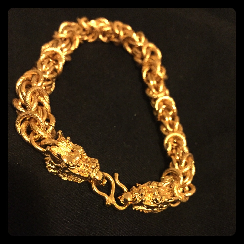 18k GP Dragon head bracelet