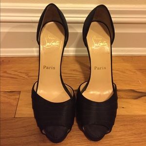 Christian Louboutin Black Satin Armadillo D'orsay