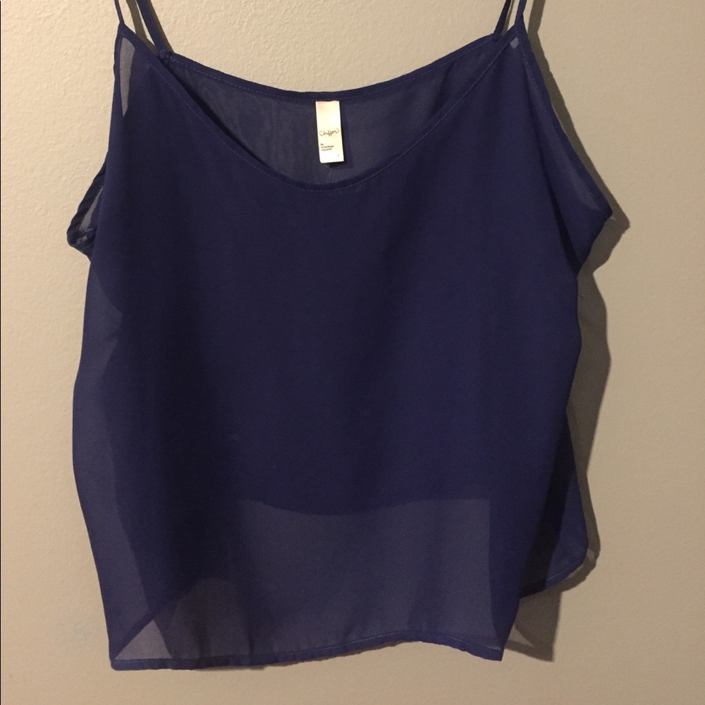 Navy American Apparel Chiffon top
