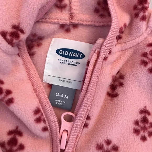 Old navy fleece zip up hoodie - Picture 3 of 4