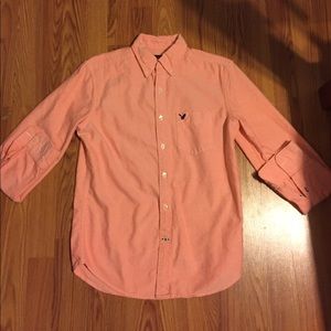 Small American Eagle Button Down Shirt - Salmon