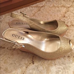 Delicious Gold Guess Wedges