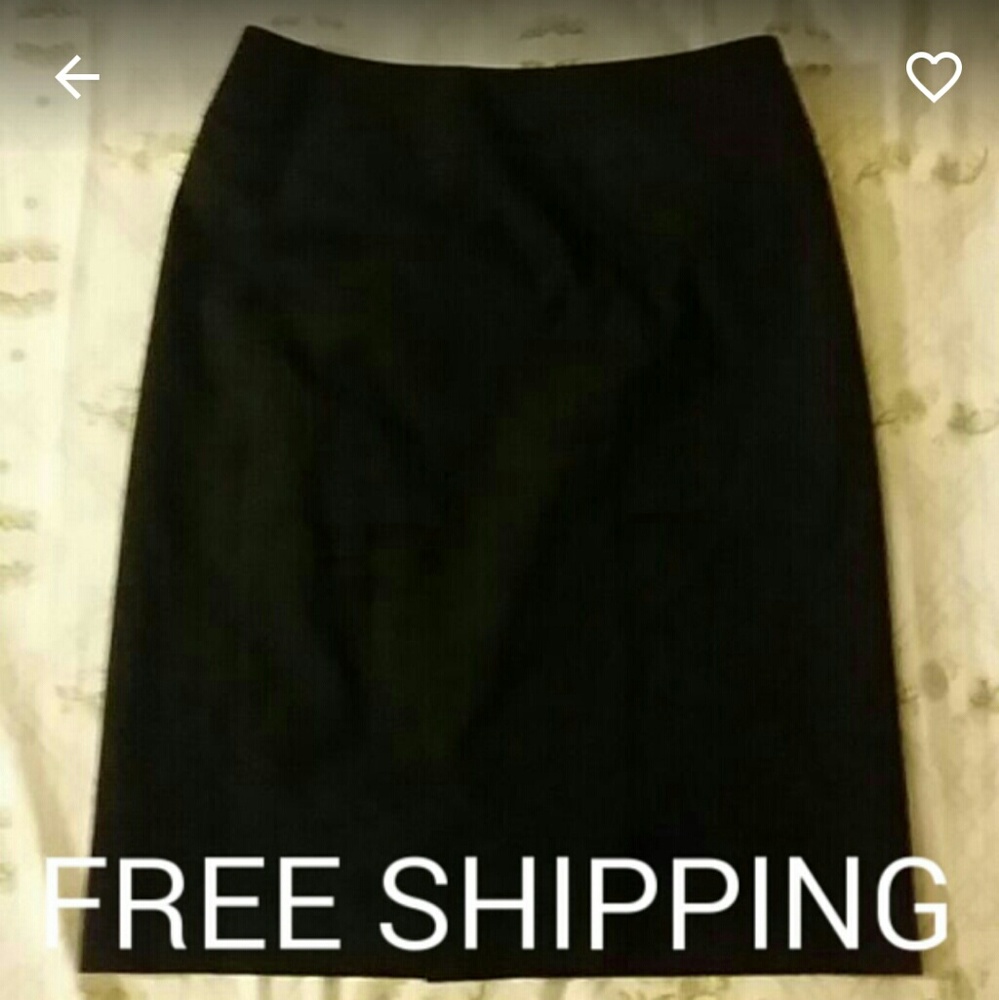 Nordstrom Business Slit Side Black Pencil Skirt