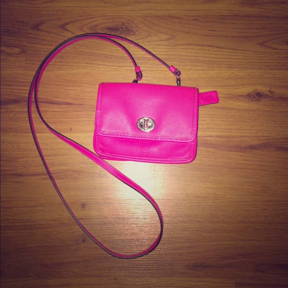 Cross body Hot Pink Coach Wallet Purse