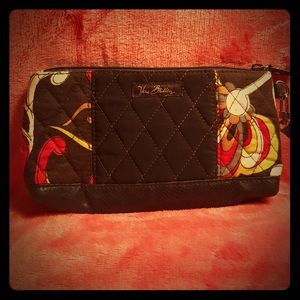 Vera Bradley Brown Floral Wristlet