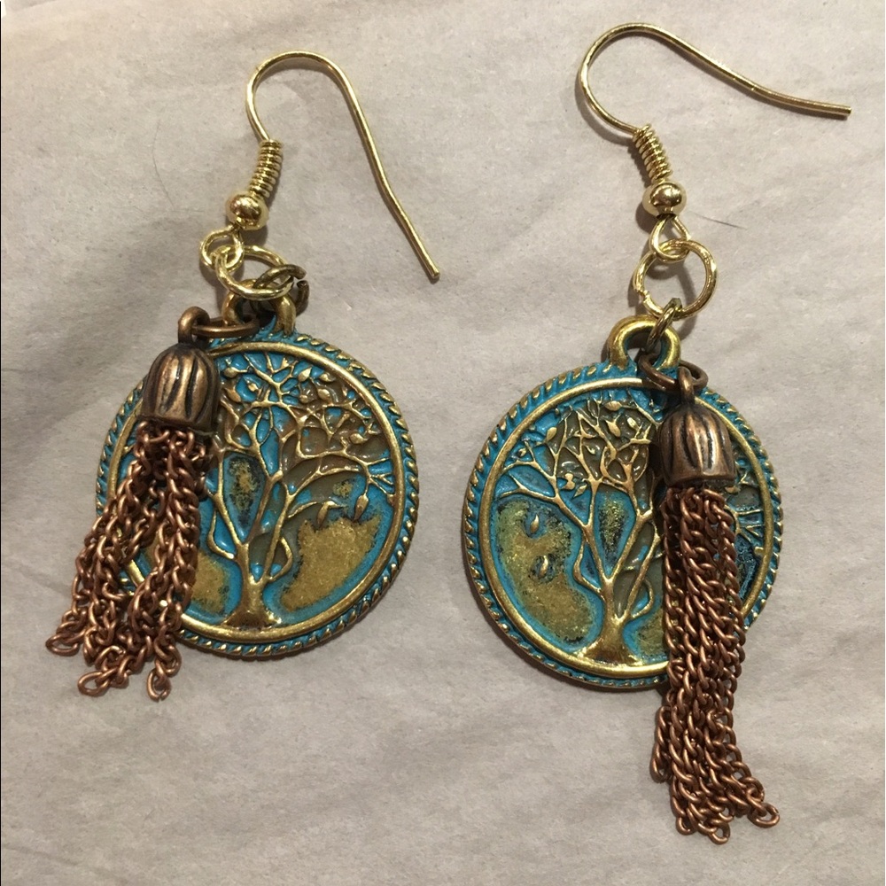 Tree of life w/patina, copper & antique gold color