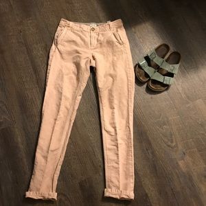 Madewell straight leg light pink pants size 0