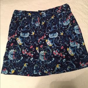 Lilly Pulitzer Corduroy Blue Printed Skirt