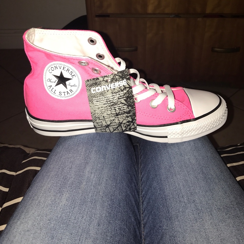 Hot Pink High Top Converse