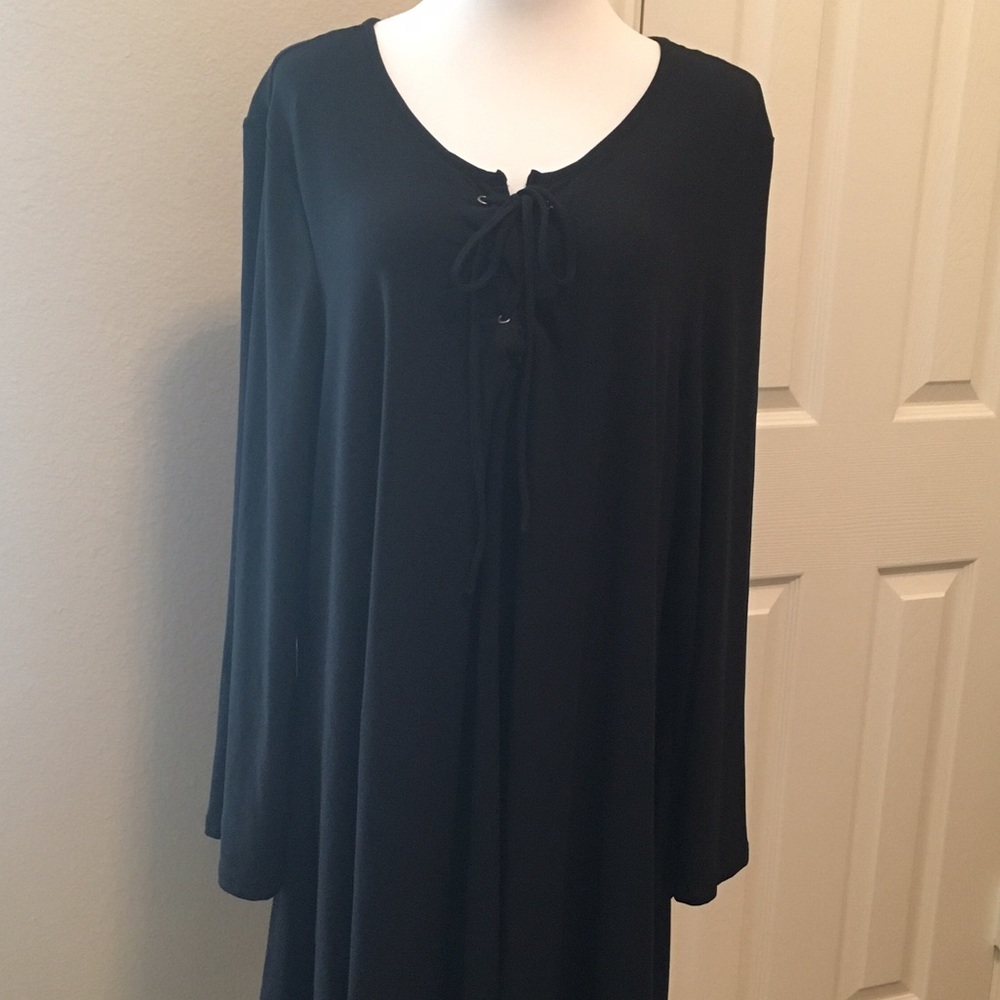 Black Lace Up Dress