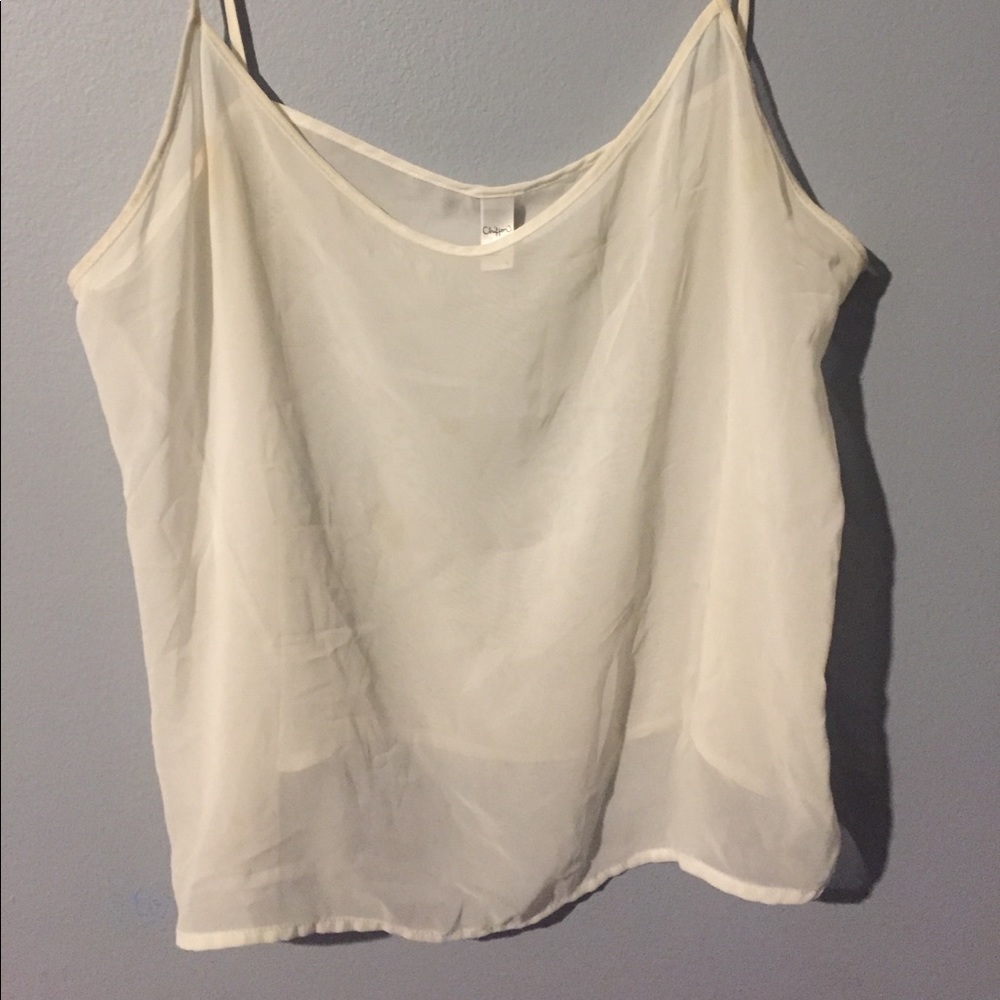 Sheer Cream chiffon top