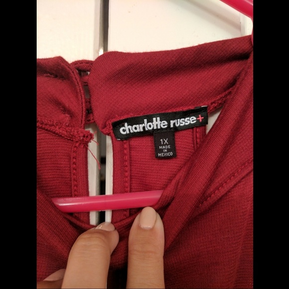 Red Peplum Charlotte Russe Dress - Picture 4 of 4