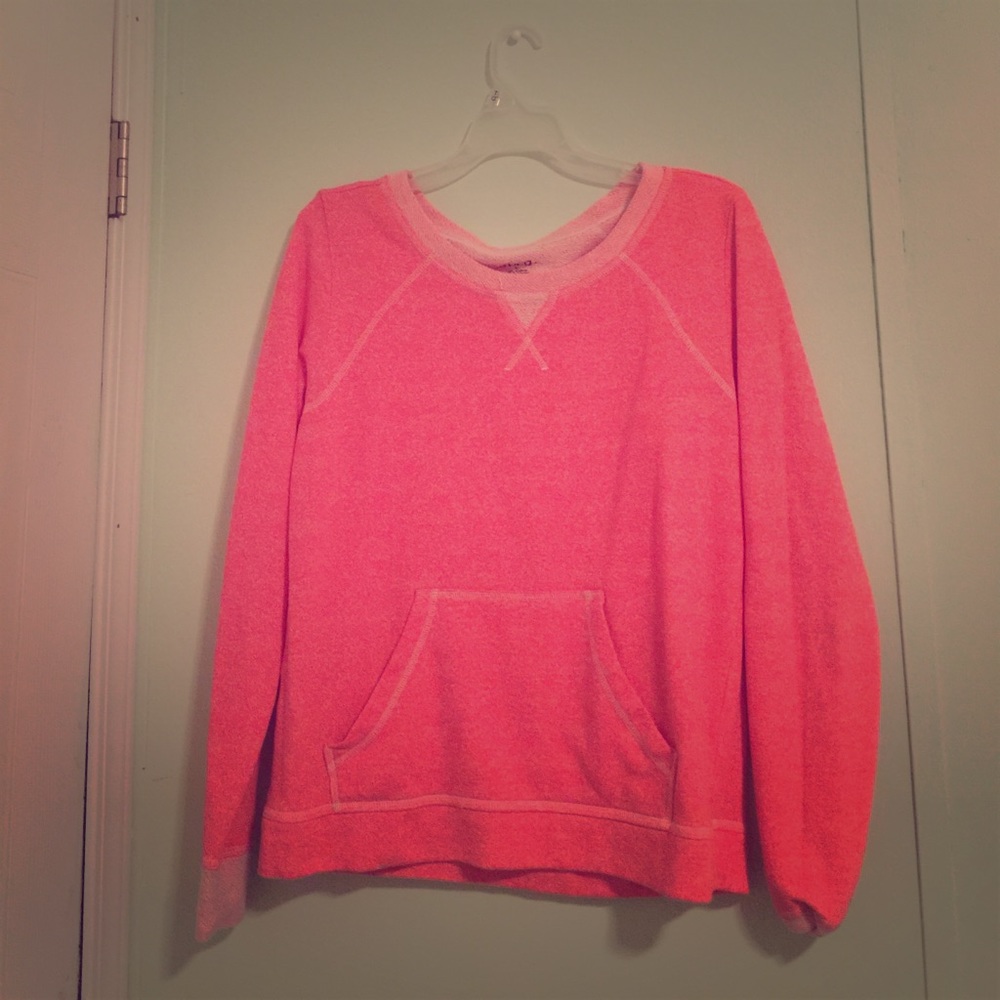 All pink sweatshirt.