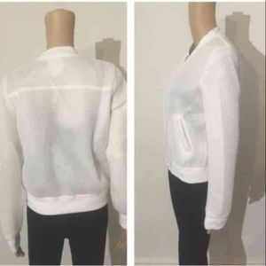 Jackets & Coats - NIP white mesh bomber jacket Jackets & Coats - NIP white mesh bomber jacket