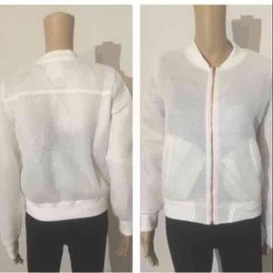 Jackets & Coats - NIP white mesh bomber jacket Jackets & Coats - NIP white mesh bomber jacket