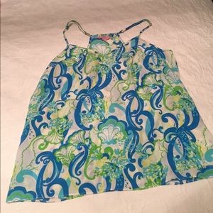 Lilly Pulitzer Green/Blue Printed Tank