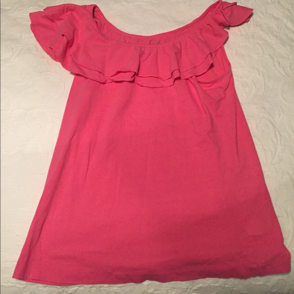 Lilly Pulitzer Ruffle One-Shoulder Top in Hot Pink