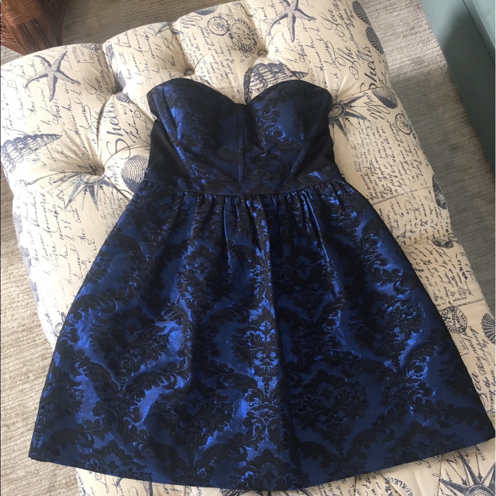 Metallic blue dress