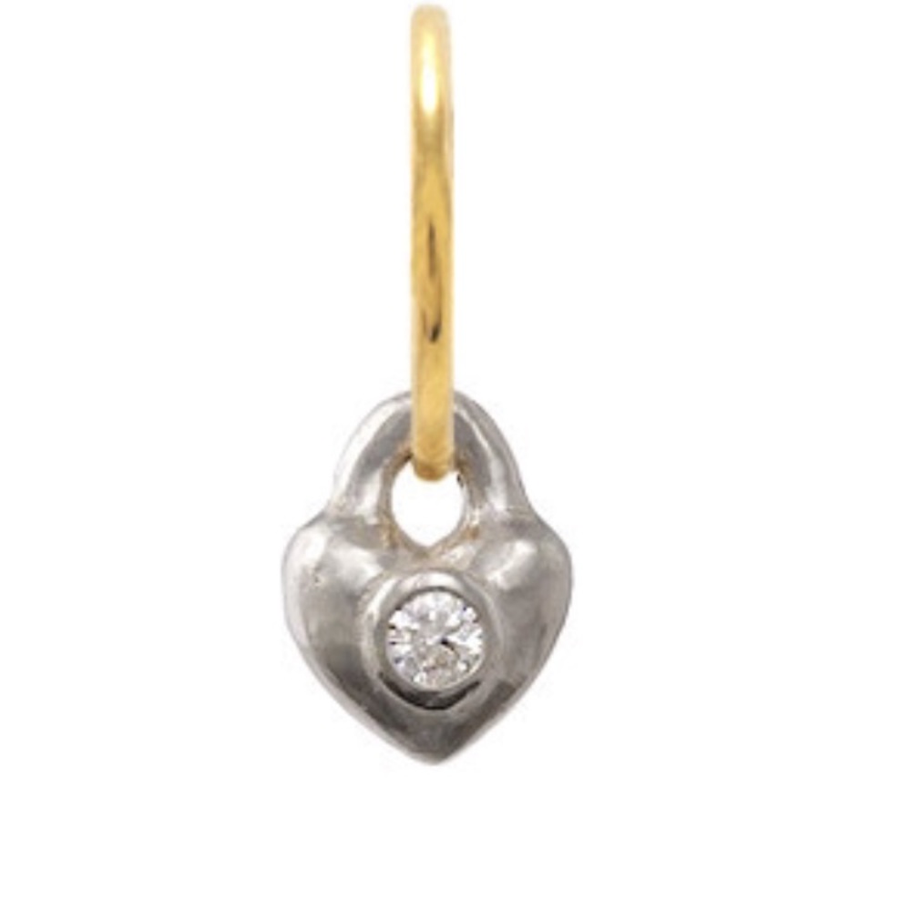 Lee Brevard sterling silver double heart earring - Picture 1 of 7